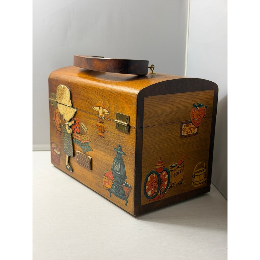 Vintage Wood Box Purse Americana Retro Folk Art Handbag - Picture 9 of 15